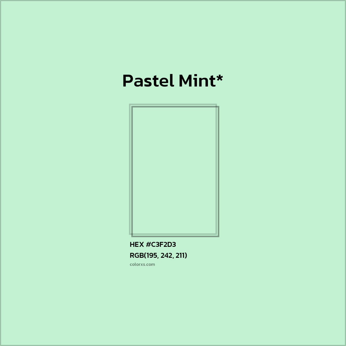 HEX #C3F2D3 Color Name, Color Code, Palettes, Similar Paints, Images