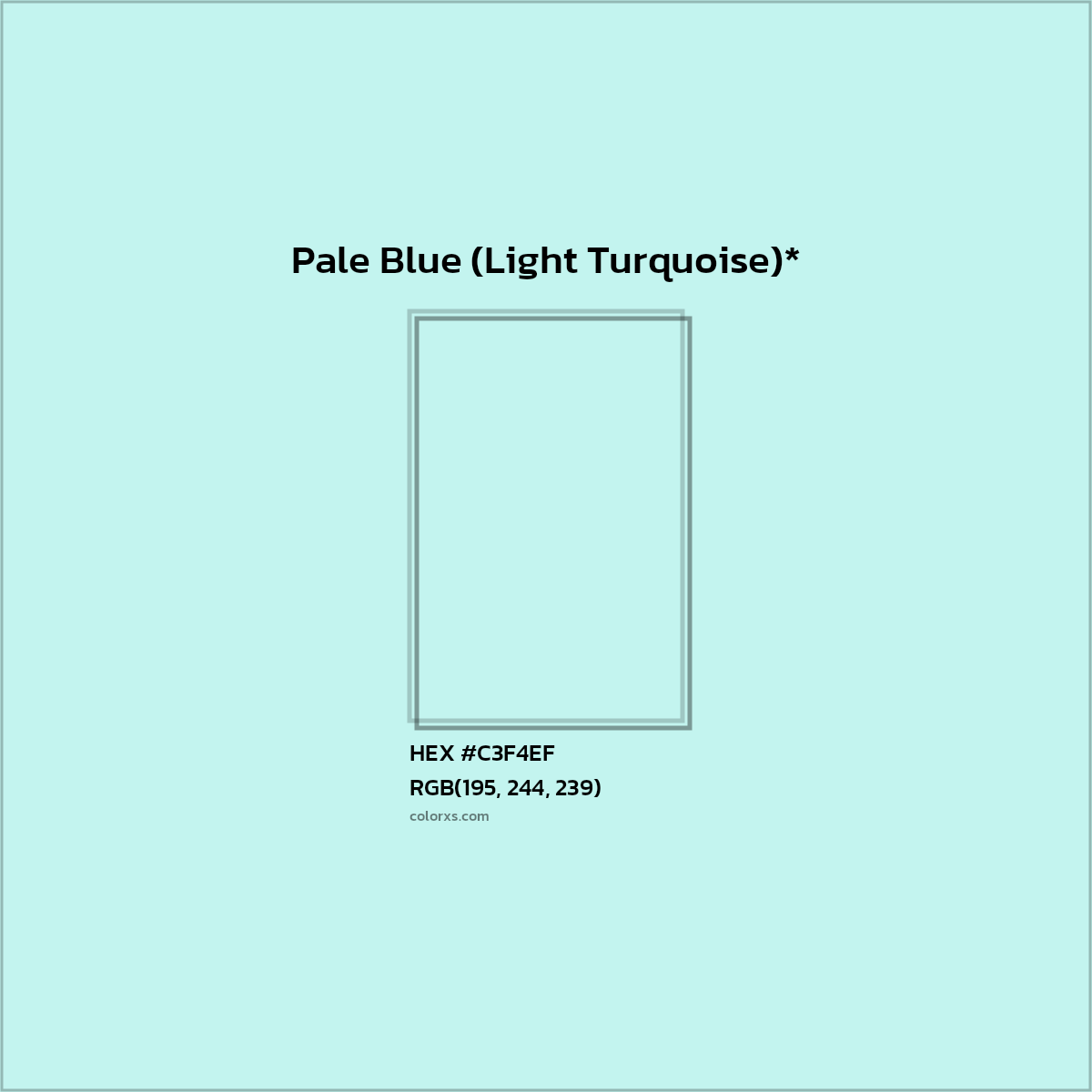 HEX #C3F4EF Color Name, Color Code, Palettes, Similar Paints, Images