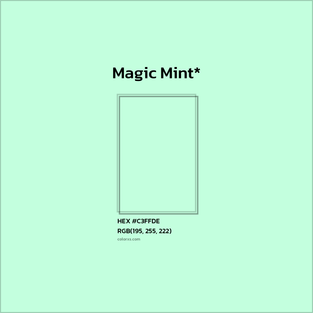 HEX #C3FFDE Color Name, Color Code, Palettes, Similar Paints, Images