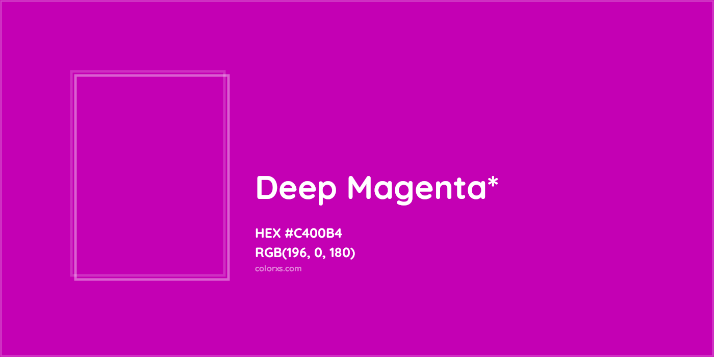 HEX #C400B4 Color Name, Color Code, Palettes, Similar Paints, Images