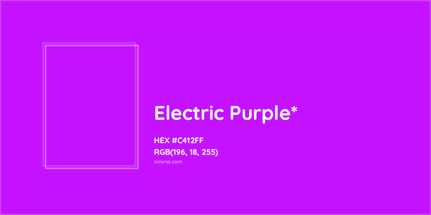 HEX #C412FF Color Name, Color Code, Palettes, Similar Paints, Images