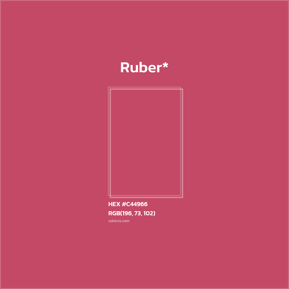 #C44966 hex color. RGB, RYB, CMYK, HSL, HSV codes and color conversions. Matching color names, palettes, paints.
