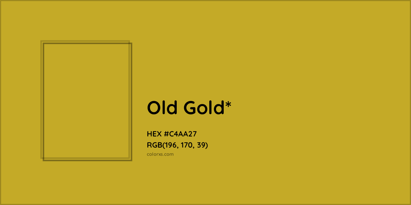 HEX #C4AA27 Color Name, Color Code, Palettes, Similar Paints, Images
