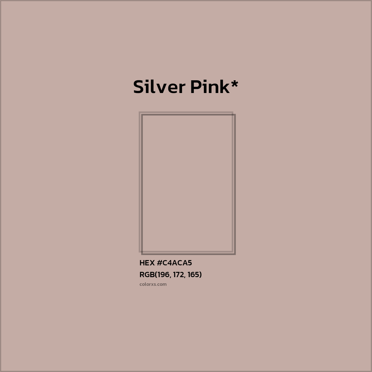 HEX #C4ACA5 Color Name, Color Code, Palettes, Similar Paints, Images