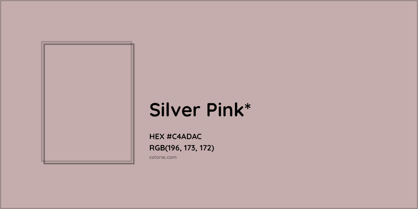 HEX #C4ADAC Color Name, Color Code, Palettes, Similar Paints, Images