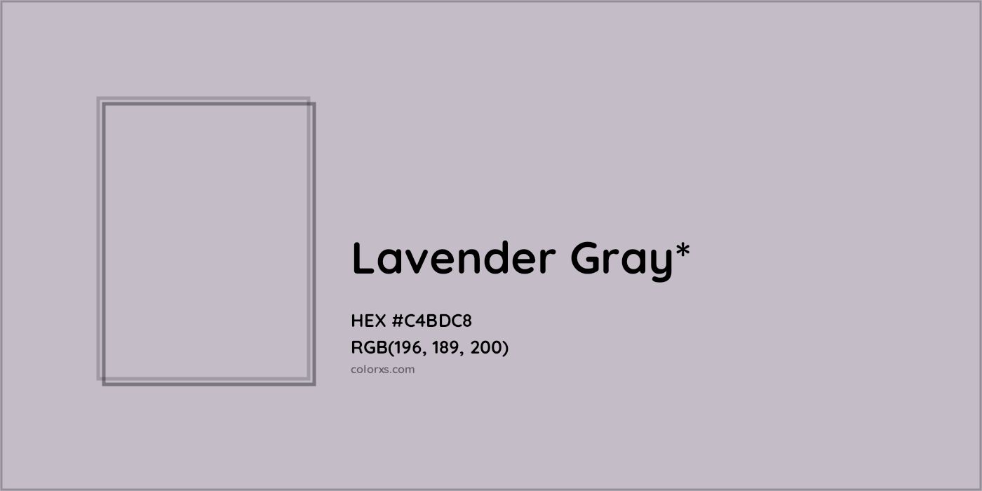 HEX #C4BDC8 Color Name, Color Code, Palettes, Similar Paints, Images