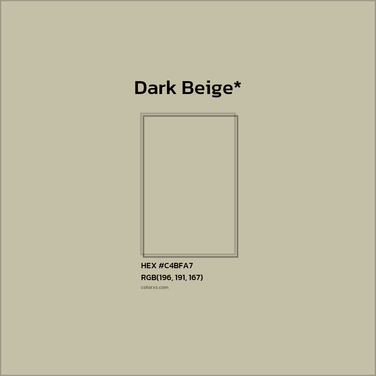 HEX #C4BFA7 Color Name, Color Code, Palettes, Similar Paints, Images
