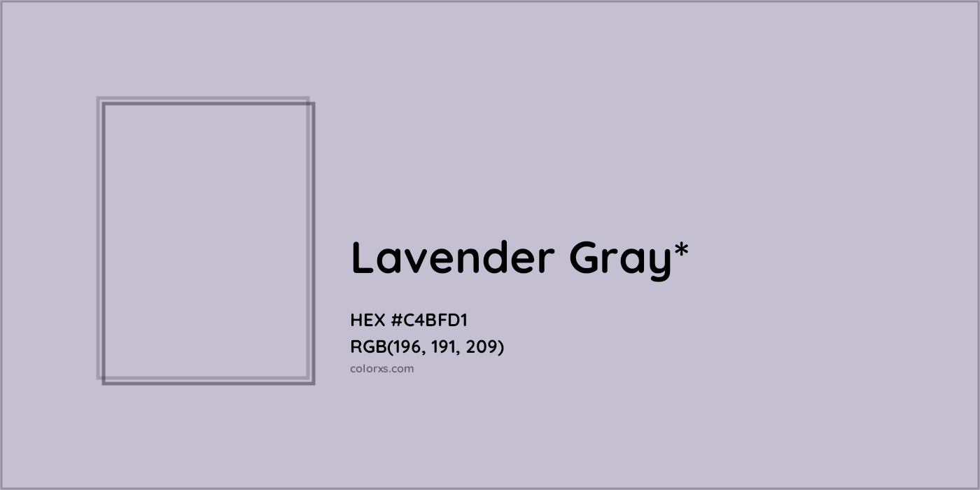 HEX #C4BFD1 Color Name, Color Code, Palettes, Similar Paints, Images