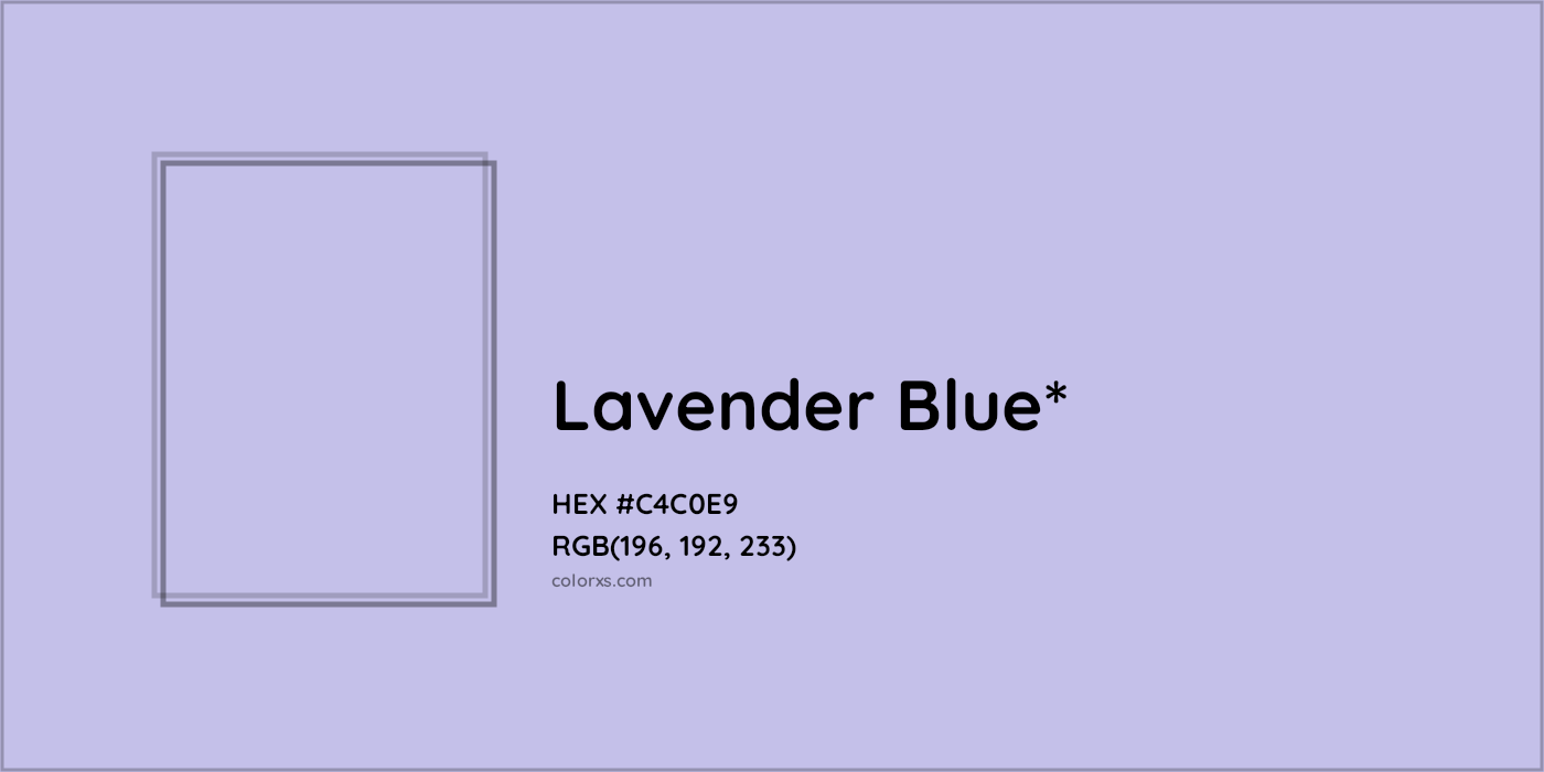 HEX #C4C0E9 Color Name, Color Code, Palettes, Similar Paints, Images