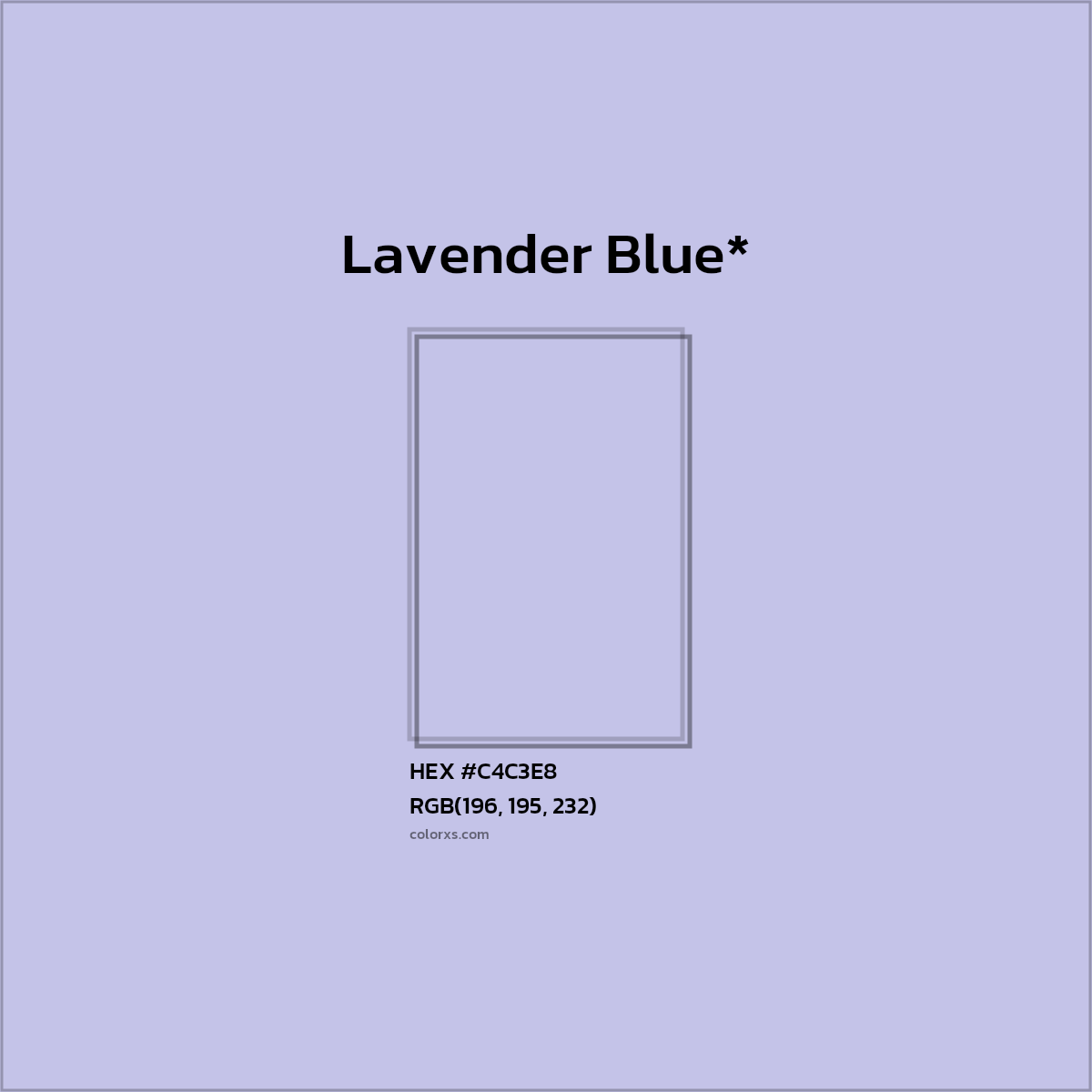 HEX #C4C3E8 Color Name, Color Code, Palettes, Similar Paints, Images