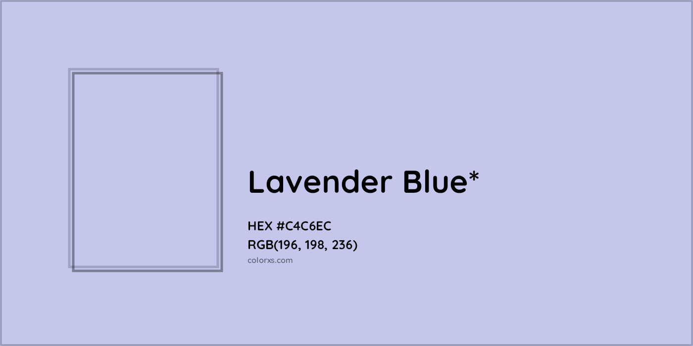 HEX #C4C6EC Color Name, Color Code, Palettes, Similar Paints, Images