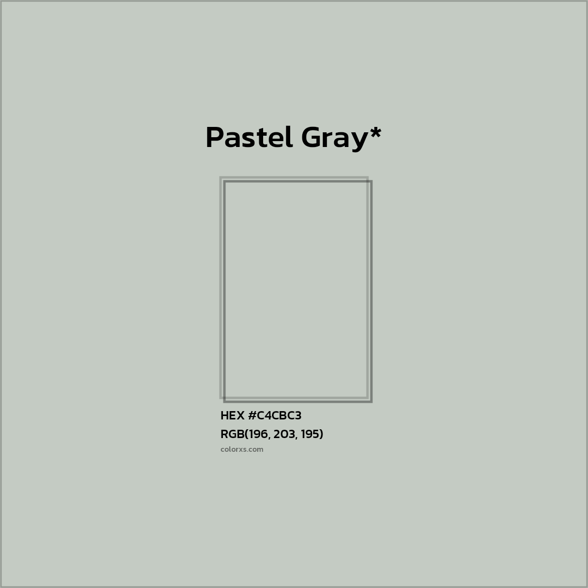 HEX #C4CBC3 Color Name, Color Code, Palettes, Similar Paints, Images