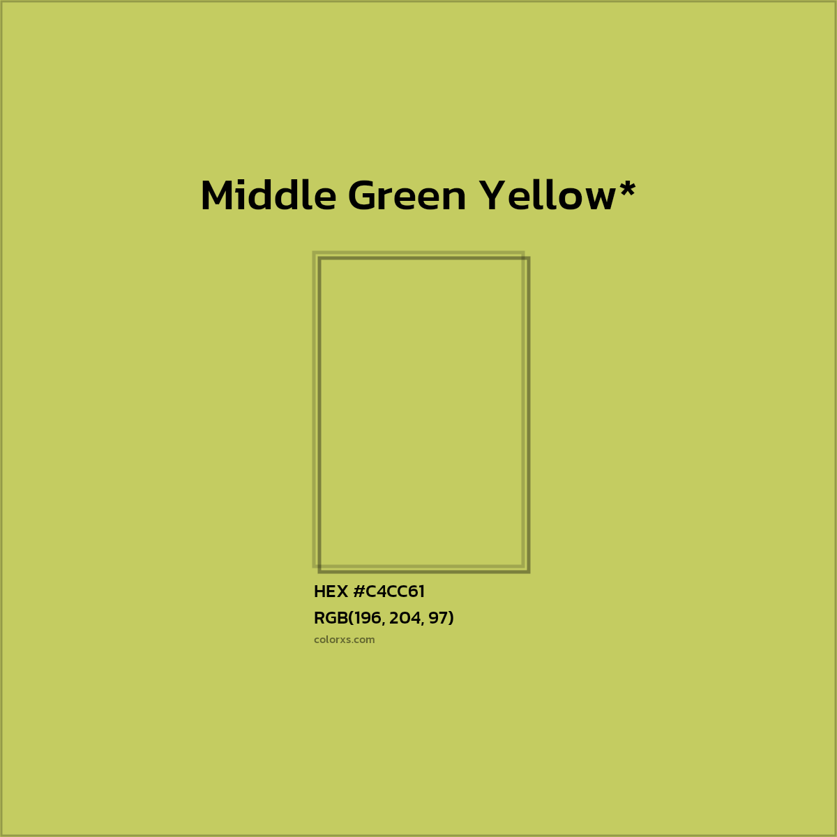 HEX #C4CC61 Color Name, Color Code, Palettes, Similar Paints, Images