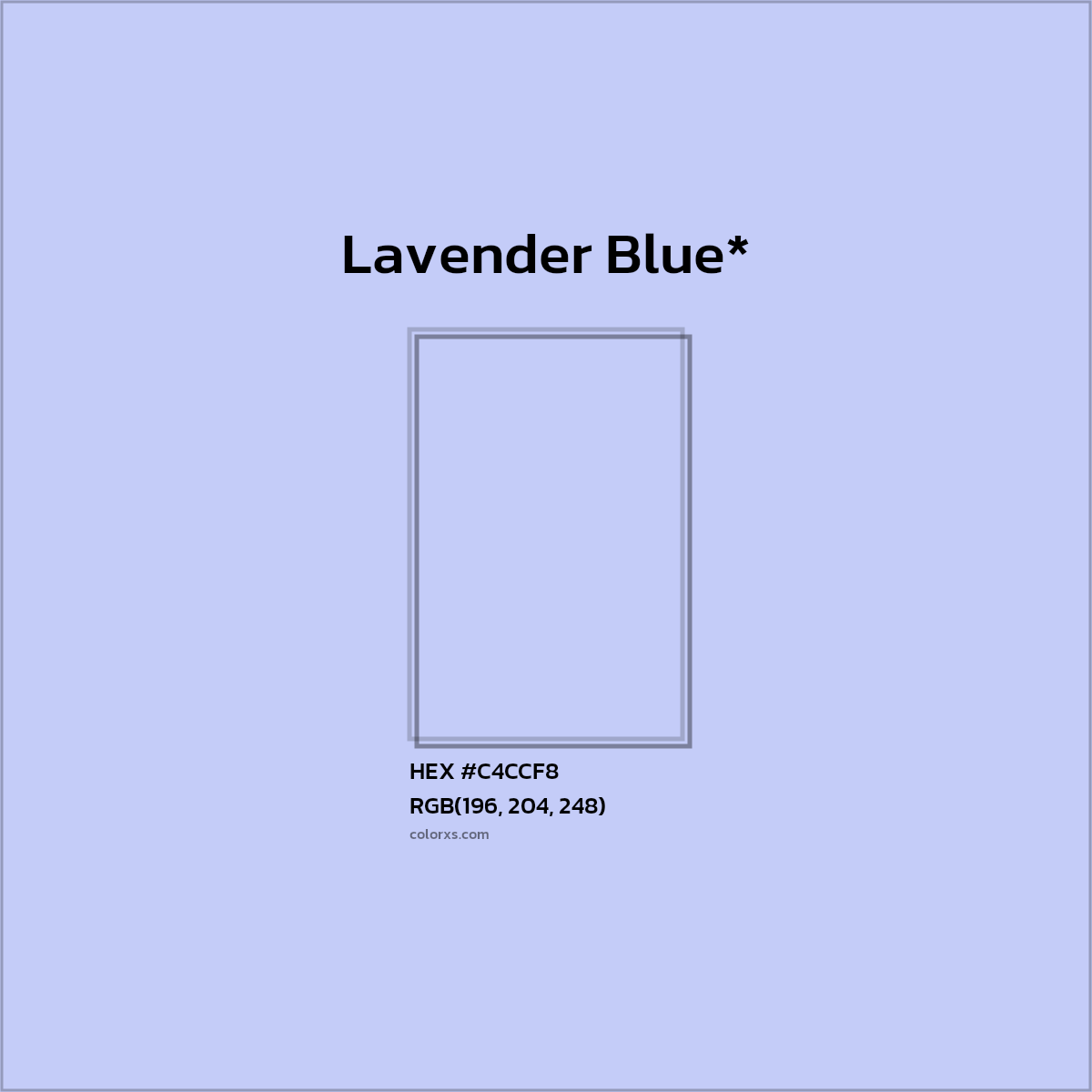 HEX #C4CCF8 Color Name, Color Code, Palettes, Similar Paints, Images