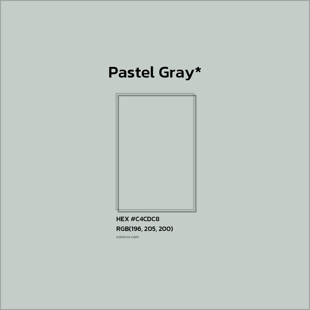 HEX #C4CDC8 Color Name, Color Code, Palettes, Similar Paints, Images