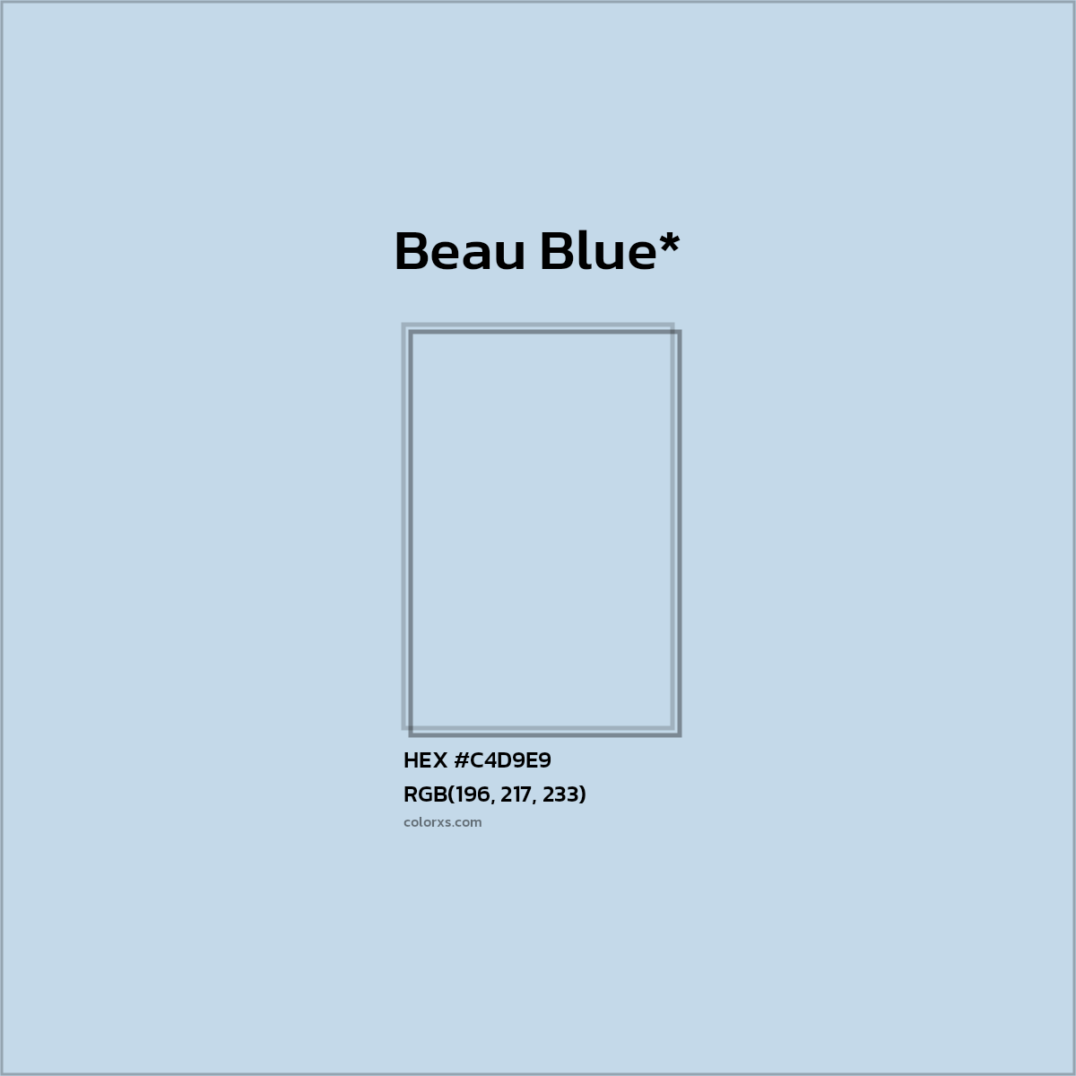 HEX #C4D9E9 Color Name, Color Code, Palettes, Similar Paints, Images