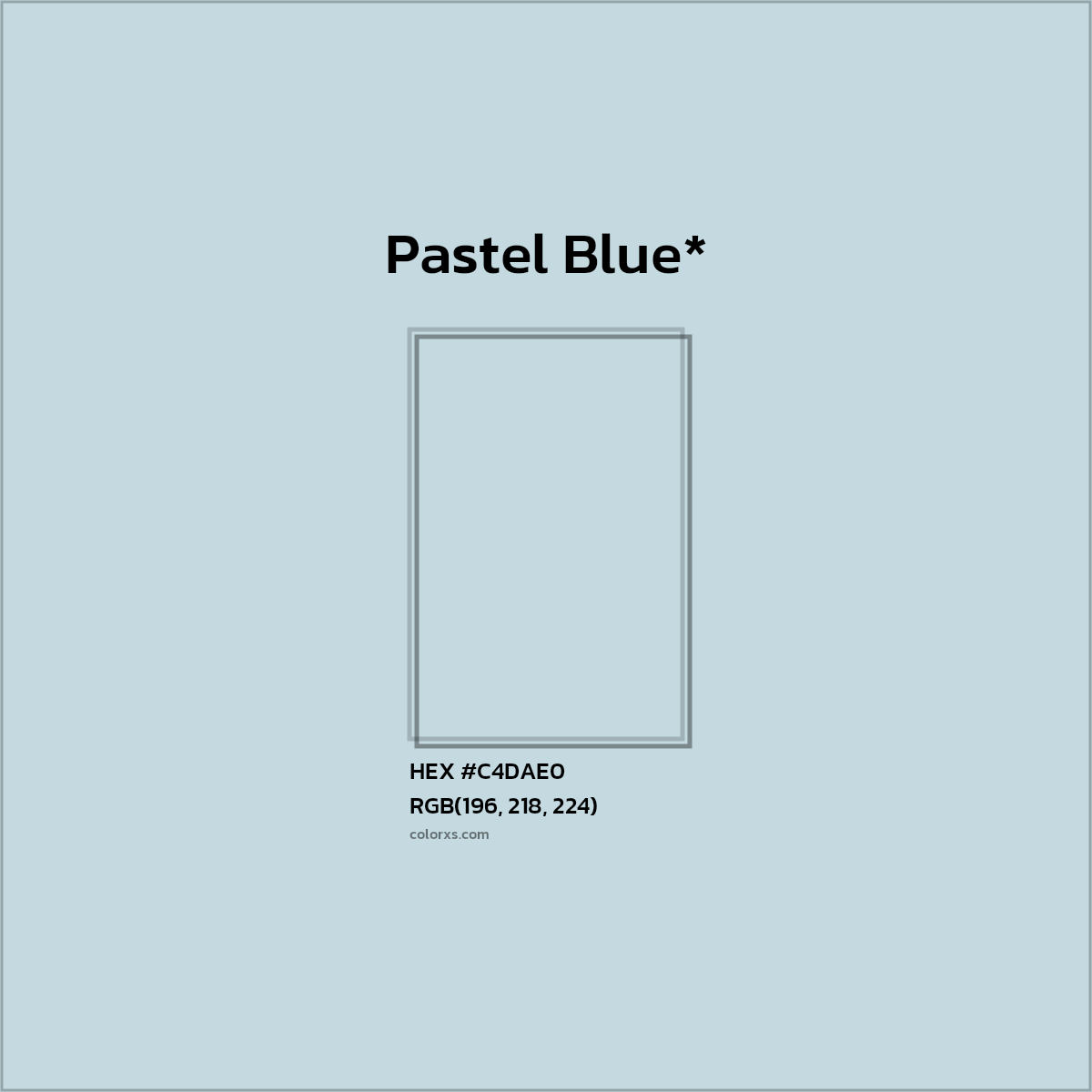 HEX #C4DAE0 Color Name, Color Code, Palettes, Similar Paints, Images