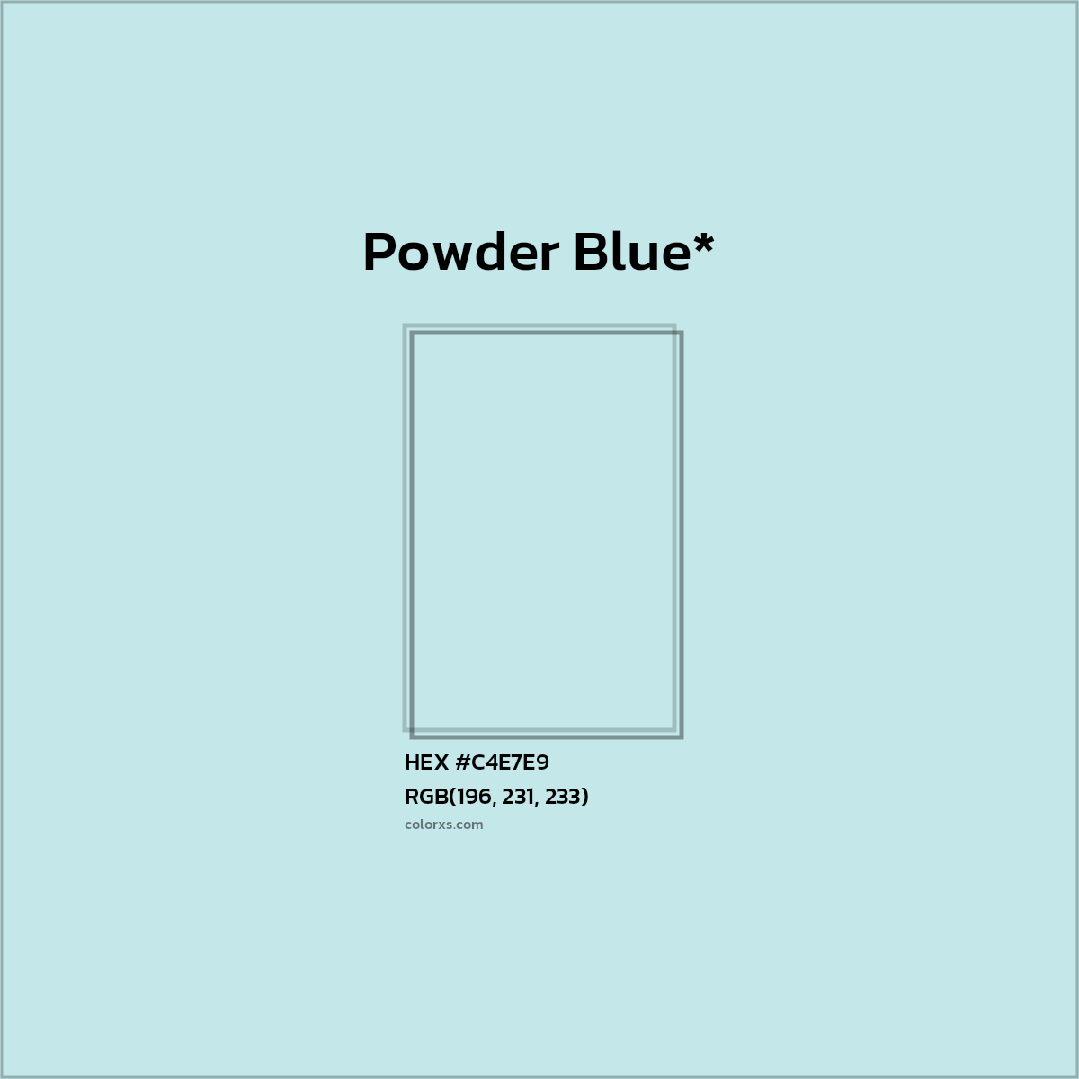 HEX #C4E7E9 Color Name, Color Code, Palettes, Similar Paints, Images