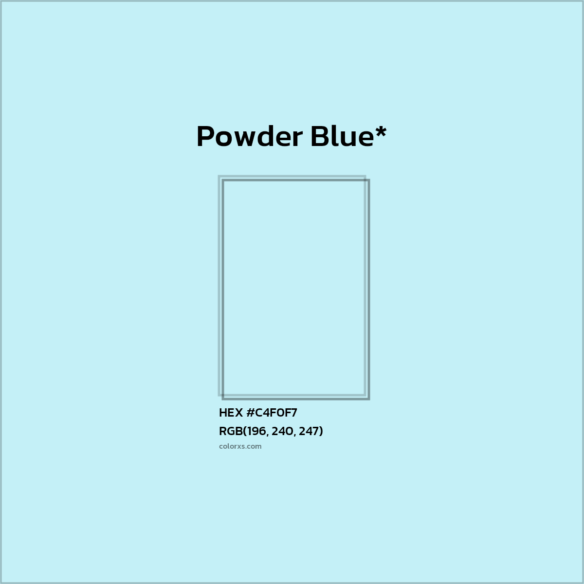 HEX #C4F0F7 Color Name, Color Code, Palettes, Similar Paints, Images