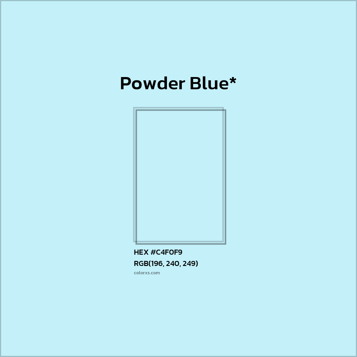 HEX #C4F0F9 Color Name, Color Code, Palettes, Similar Paints, Images