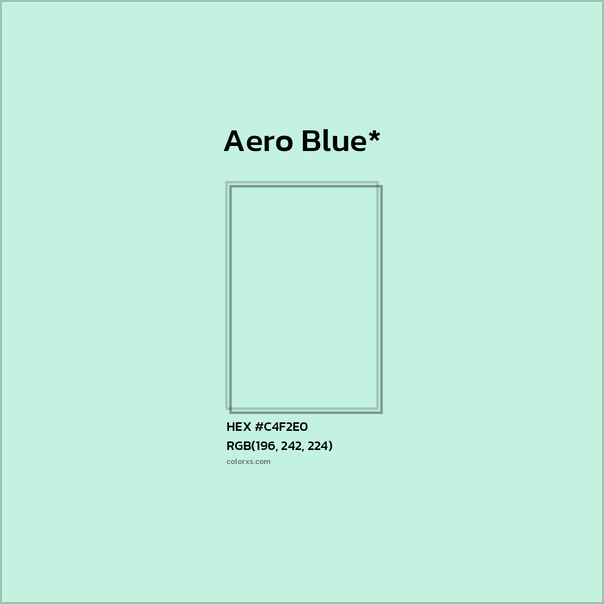 HEX #C4F2E0 Color Name, Color Code, Palettes, Similar Paints, Images