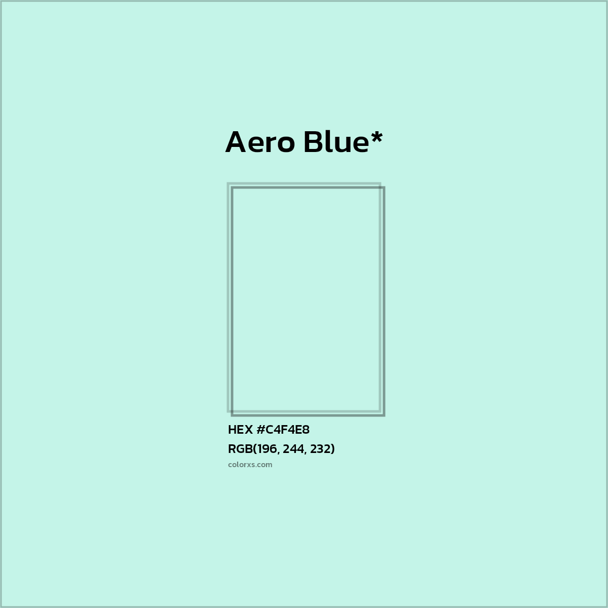 HEX #C4F4E8 Color Name, Color Code, Palettes, Similar Paints, Images