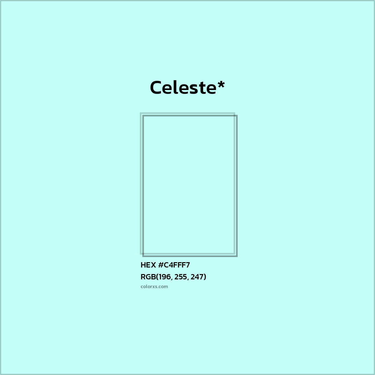 HEX #C4FFF7 Color Name, Color Code, Palettes, Similar Paints, Images