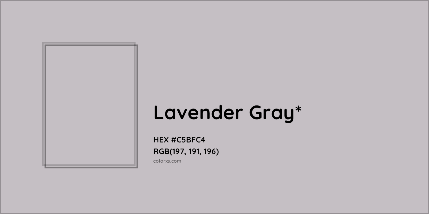 HEX #C5BFC4 Color Name, Color Code, Palettes, Similar Paints, Images