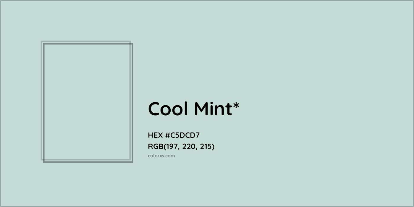 HEX #C5DCD7 Color Name, Color Code, Palettes, Similar Paints, Images