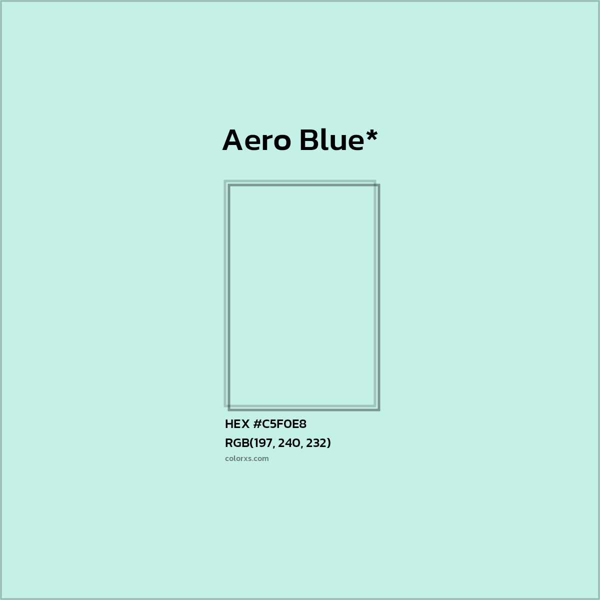HEX #C5F0E8 Color Name, Color Code, Palettes, Similar Paints, Images