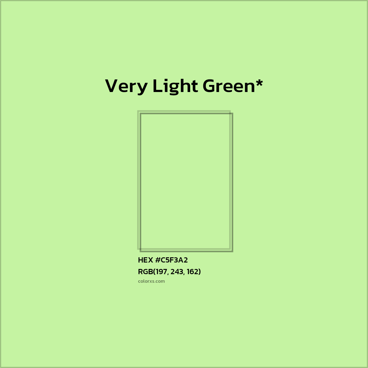 HEX #C5F3A2 Color Name, Color Code, Palettes, Similar Paints, Images