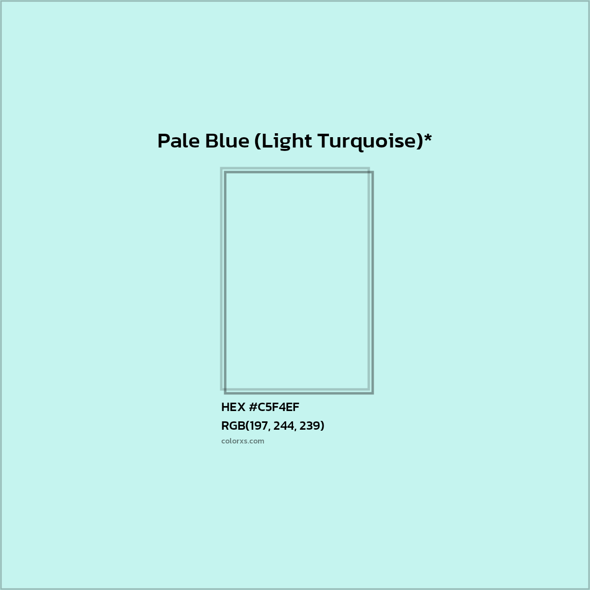 HEX #C5F4EF Color Name, Color Code, Palettes, Similar Paints, Images