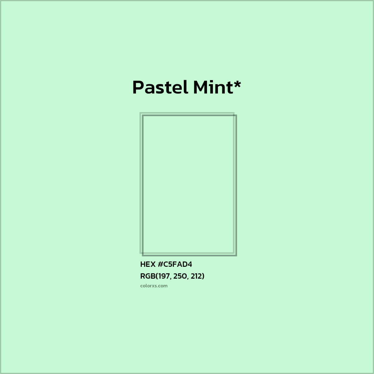 HEX #C5FAD4 Color Name, Color Code, Palettes, Similar Paints, Images