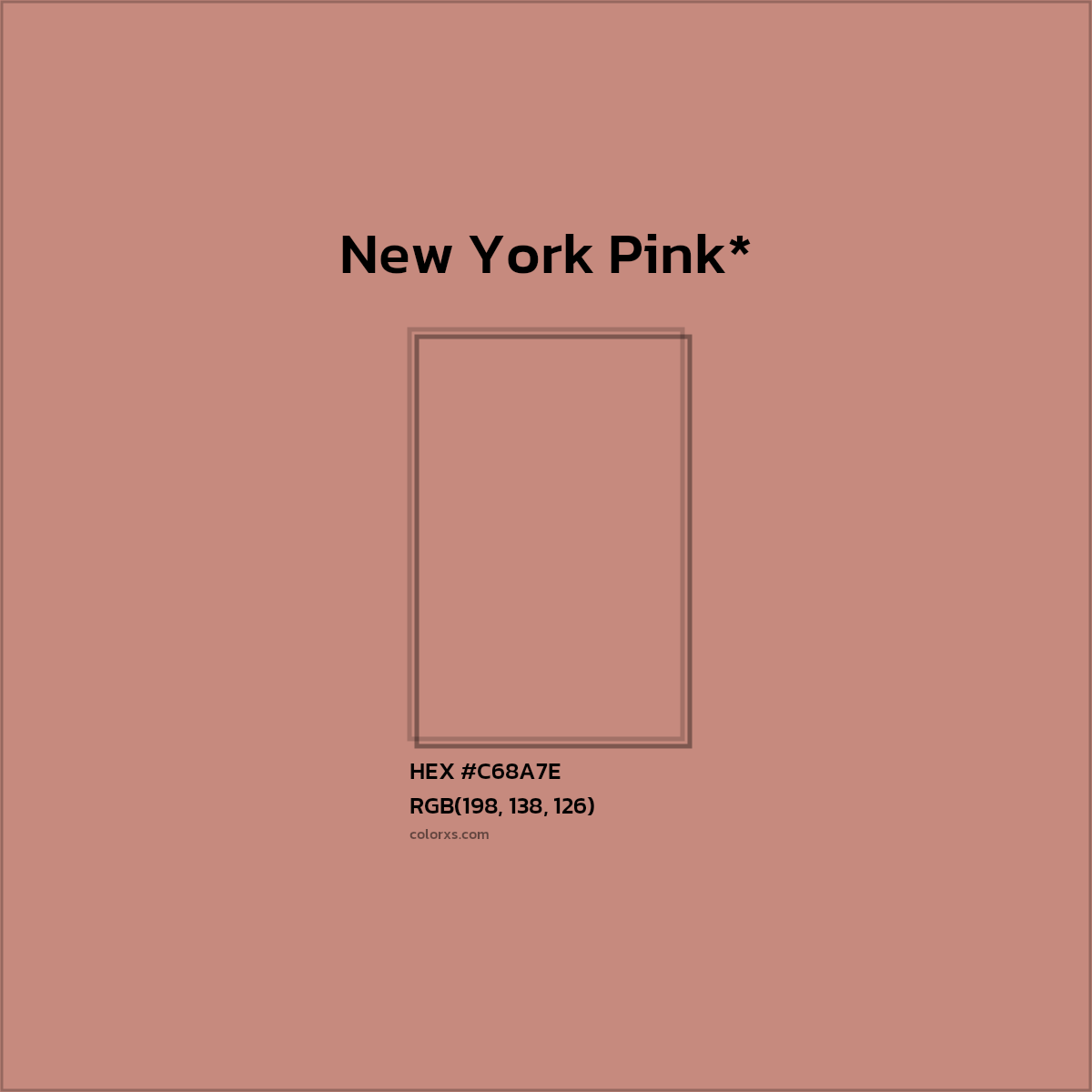 HEX #C68A7E Color Name, Color Code, Palettes, Similar Paints, Images