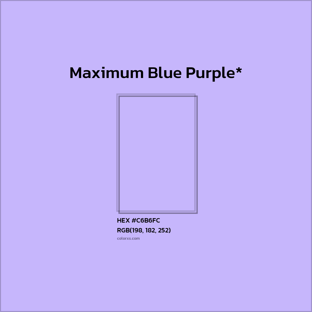 HEX #C6B6FC Color Name, Color Code, Palettes, Similar Paints, Images