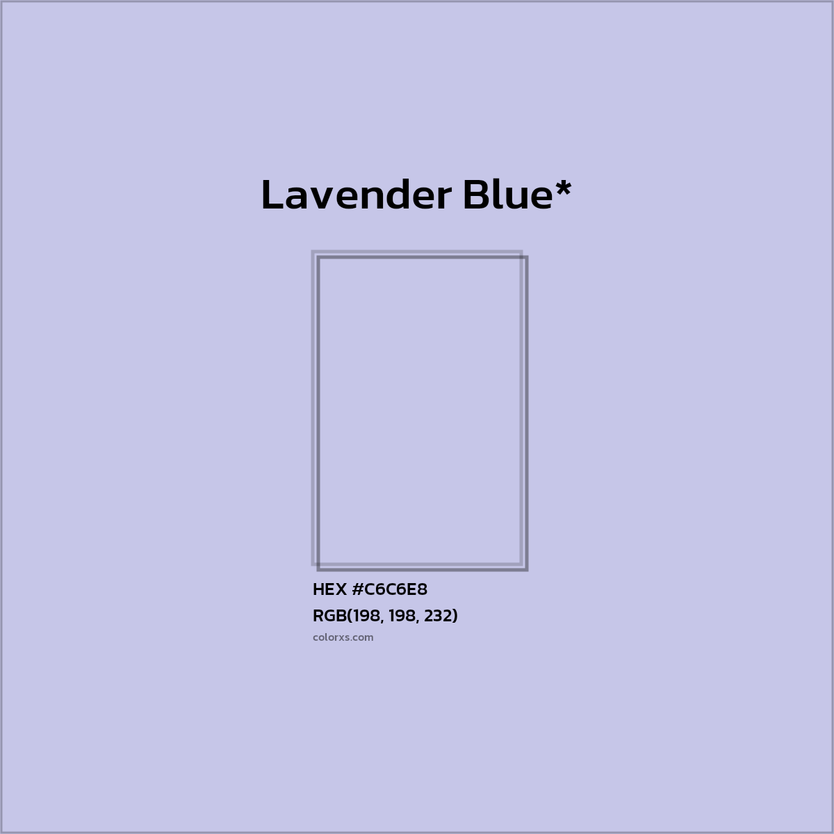 HEX #C6C6E8 Color Name, Color Code, Palettes, Similar Paints, Images