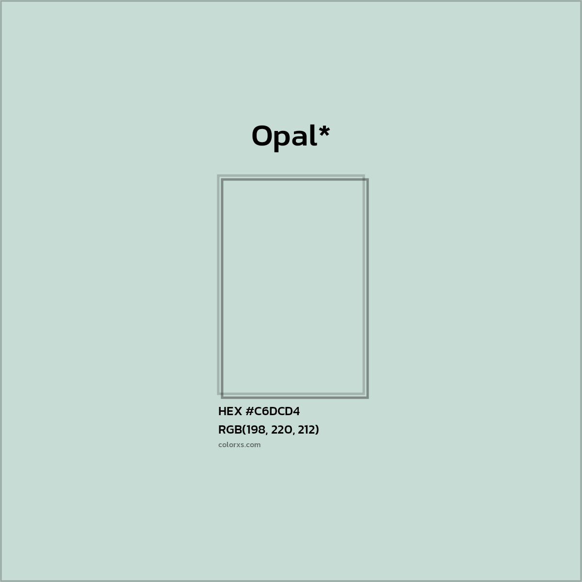 HEX #C6DCD4 Color Name, Color Code, Palettes, Similar Paints, Images