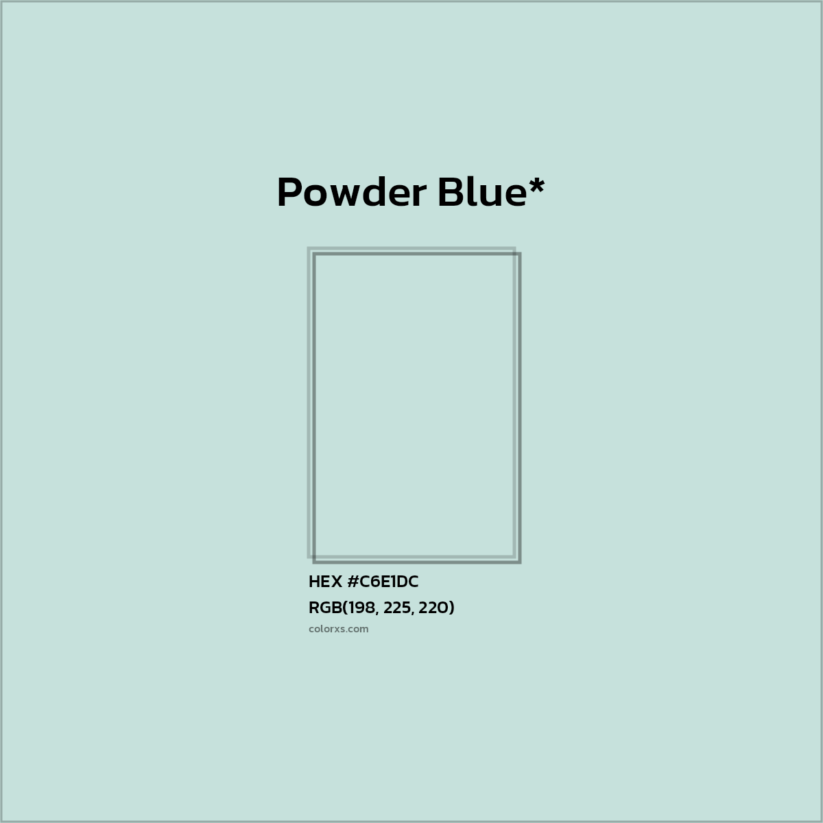 HEX #C6E1DC Color Name, Color Code, Palettes, Similar Paints, Images