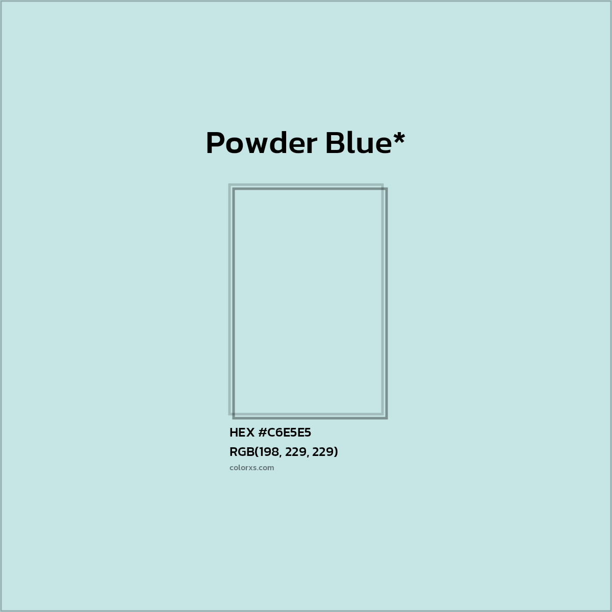 HEX #C6E5E5 Color Name, Color Code, Palettes, Similar Paints, Images