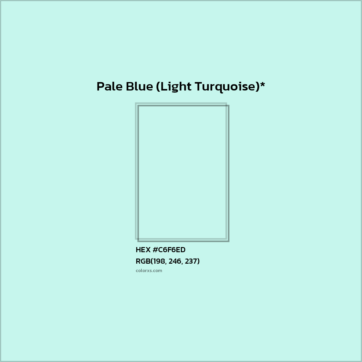 HEX #C6F6ED Color Name, Color Code, Palettes, Similar Paints, Images