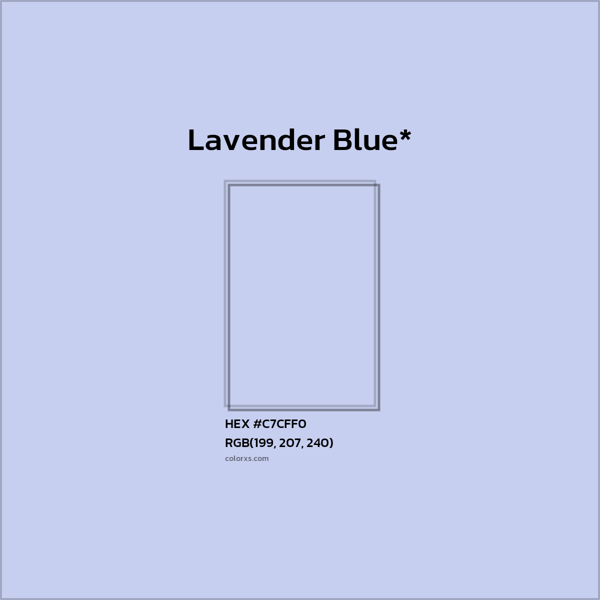 HEX #C7CFF0 Color Name, Color Code, Palettes, Similar Paints, Images