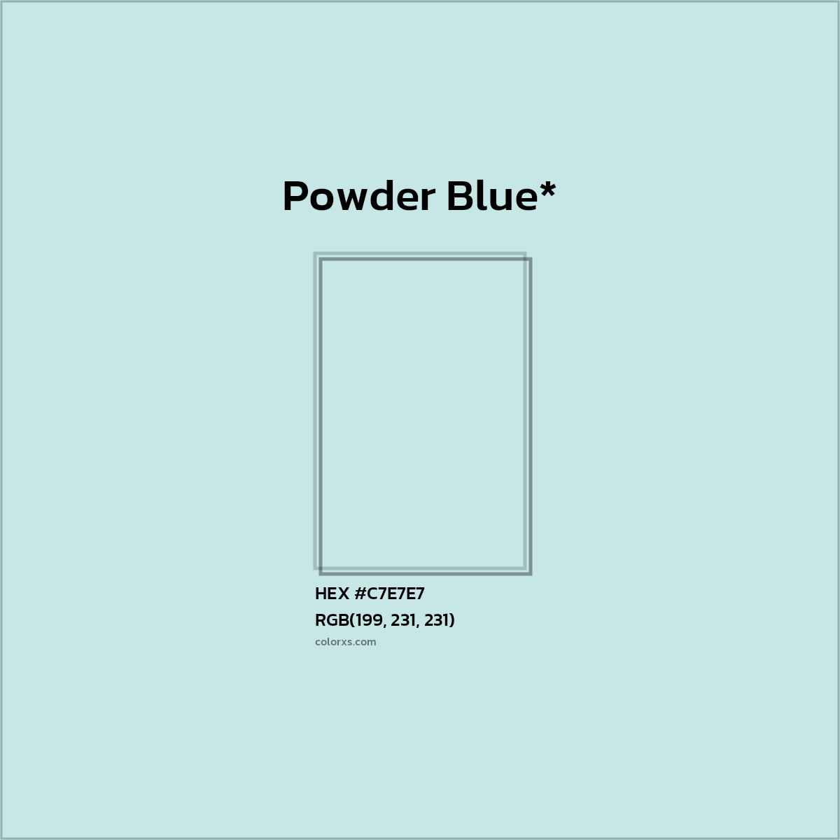 HEX #C7E7E7 Color Name, Color Code, Palettes, Similar Paints, Images