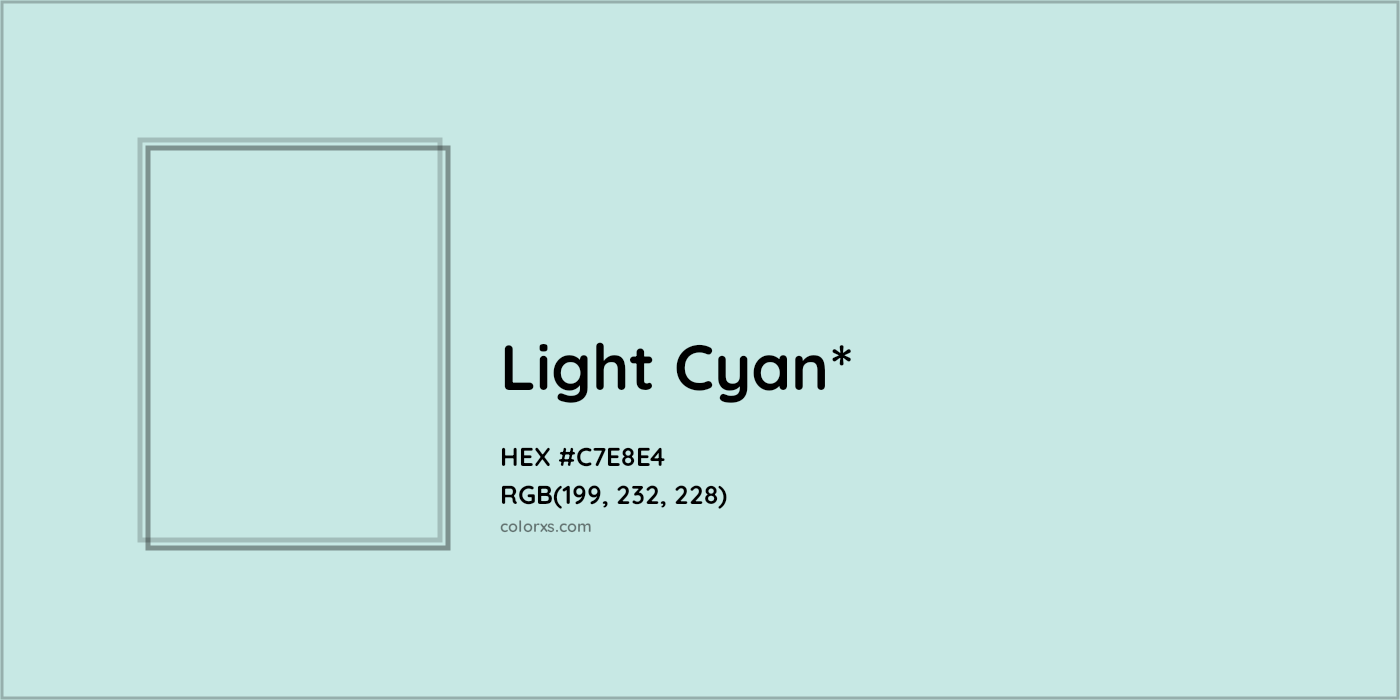 HEX #C7E8E4 Color Name, Color Code, Palettes, Similar Paints, Images