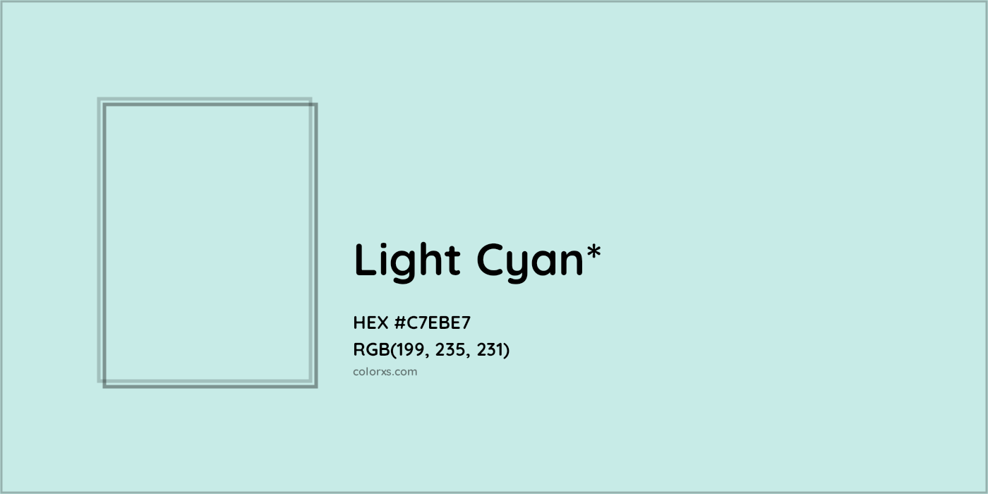 HEX #C7EBE7 Color Name, Color Code, Palettes, Similar Paints, Images