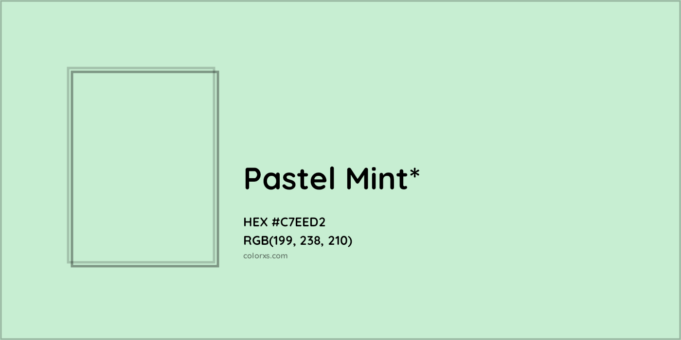 HEX #C7EED2 Color Name, Color Code, Palettes, Similar Paints, Images