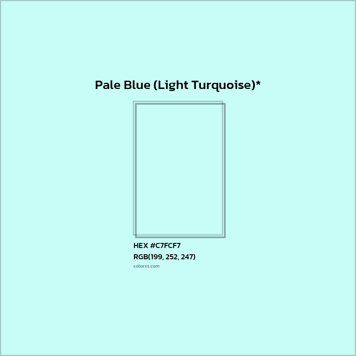 HEX #C7FCF7 Color Name, Color Code, Palettes, Similar Paints, Images