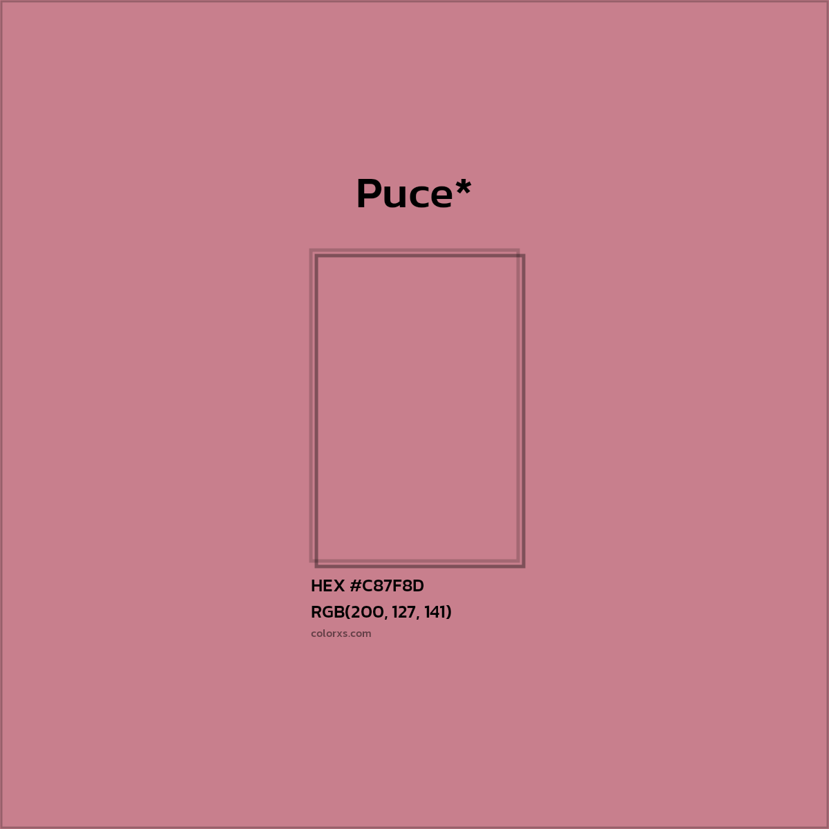 HEX #C87F8D Color Name, Color Code, Palettes, Similar Paints, Images