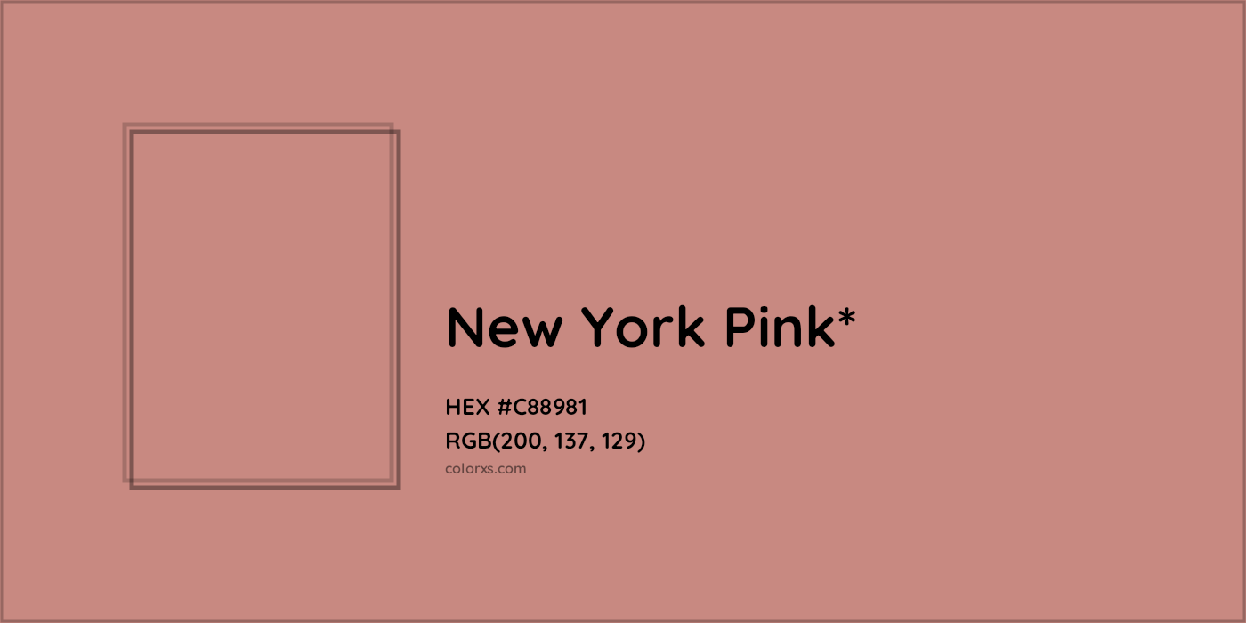 HEX #C88981 Color Name, Color Code, Palettes, Similar Paints, Images