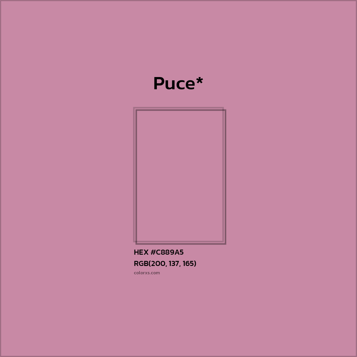 HEX #C889A5 Color Name, Color Code, Palettes, Similar Paints, Images