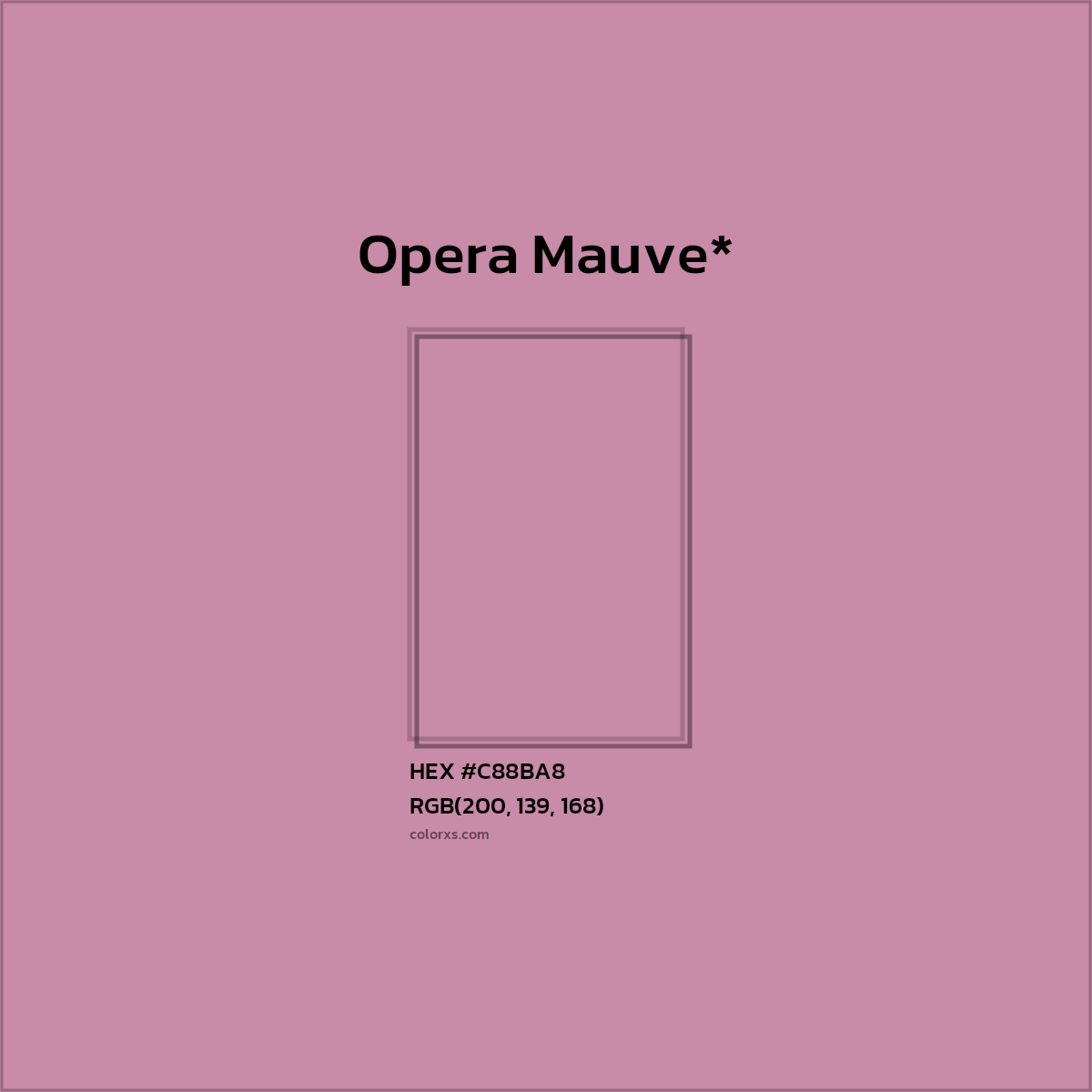 HEX #C88BA8 Color Name, Color Code, Palettes, Similar Paints, Images